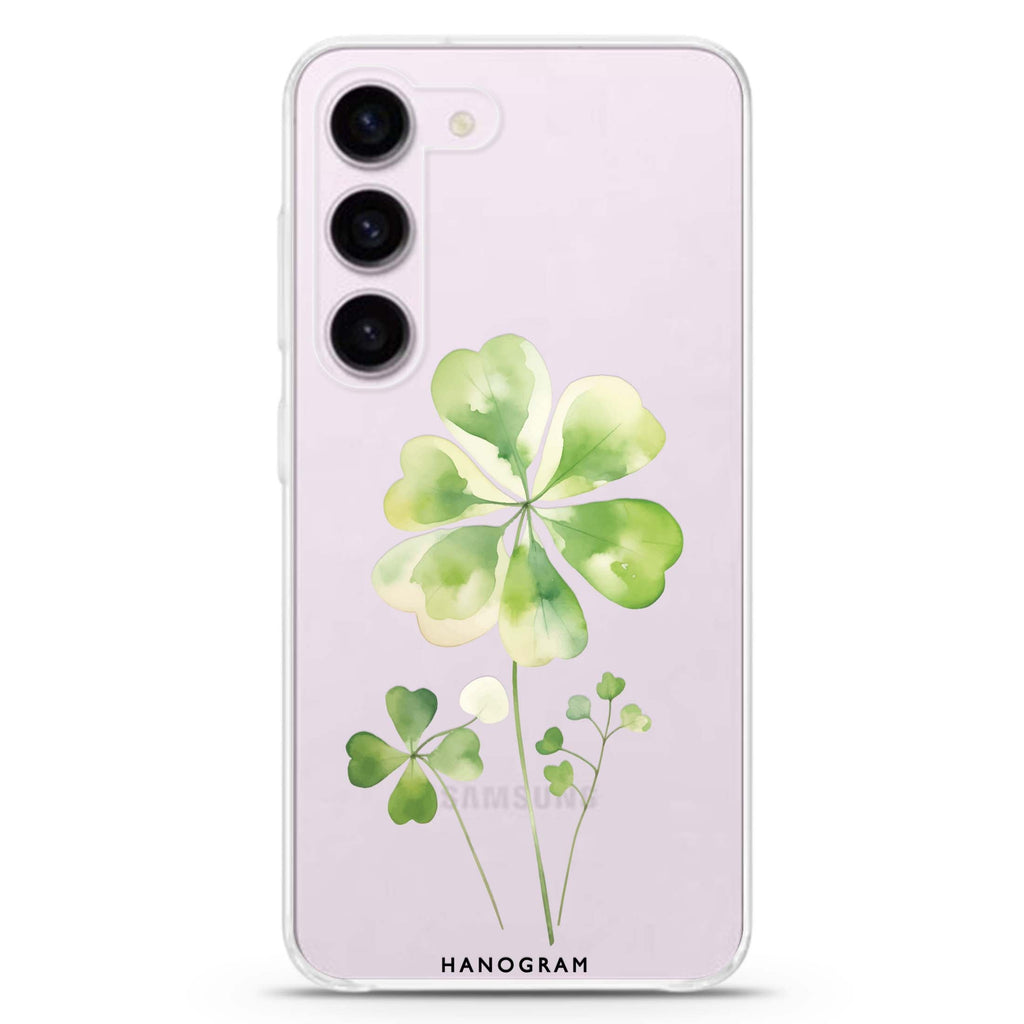 Clovers Heart ultra-clear case for Samsung Galaxy S23/S22, front view