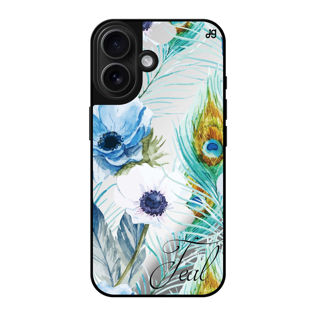 Reflective iPhone 16 Mirror Case –Pretty Watercolor Flowers Design