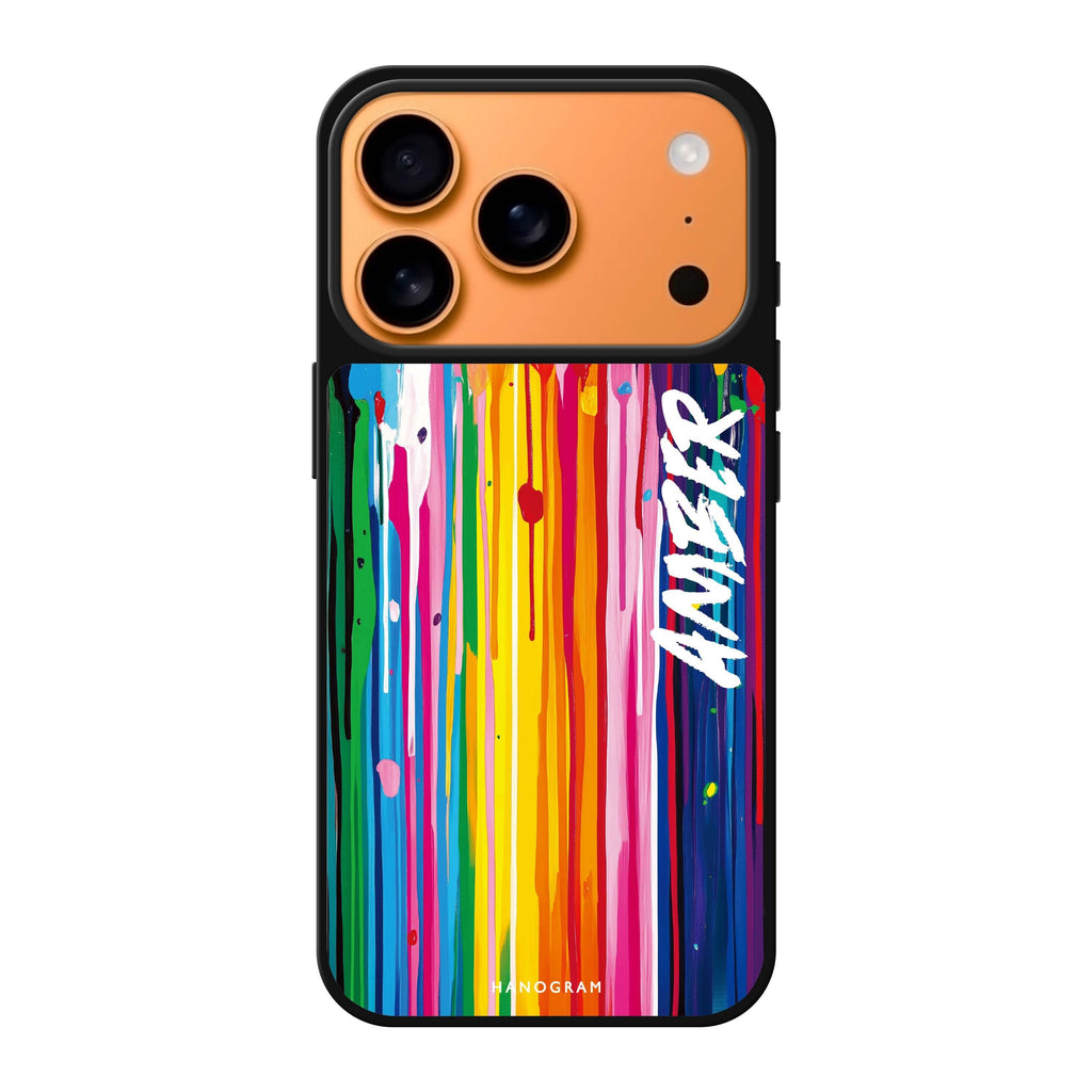 Colorwave personalized name multicolor iPhone 17 Pro Max mirror case