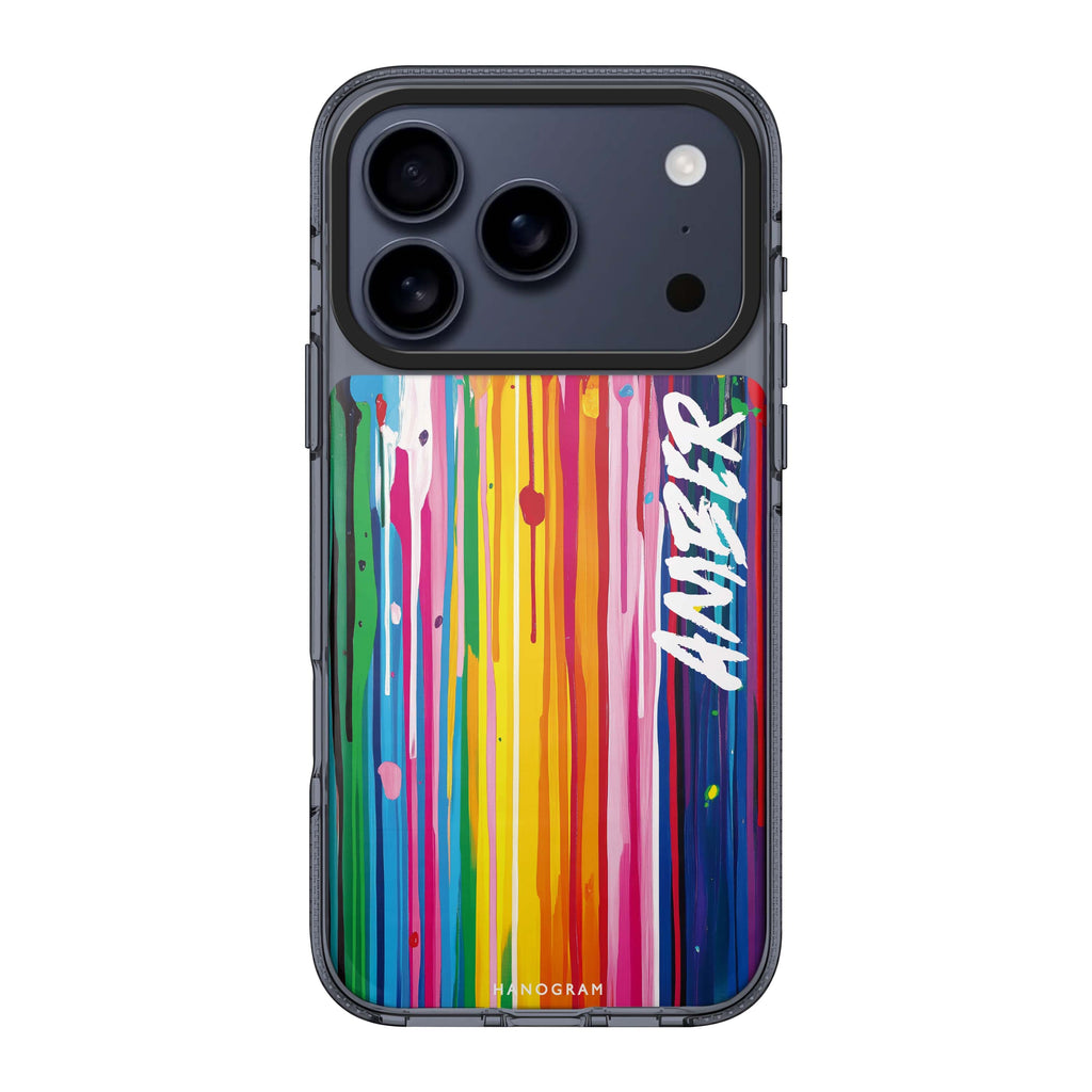 Colorwave personalized name multicolor graphic iPhone 17 Pro Max ultra clear case