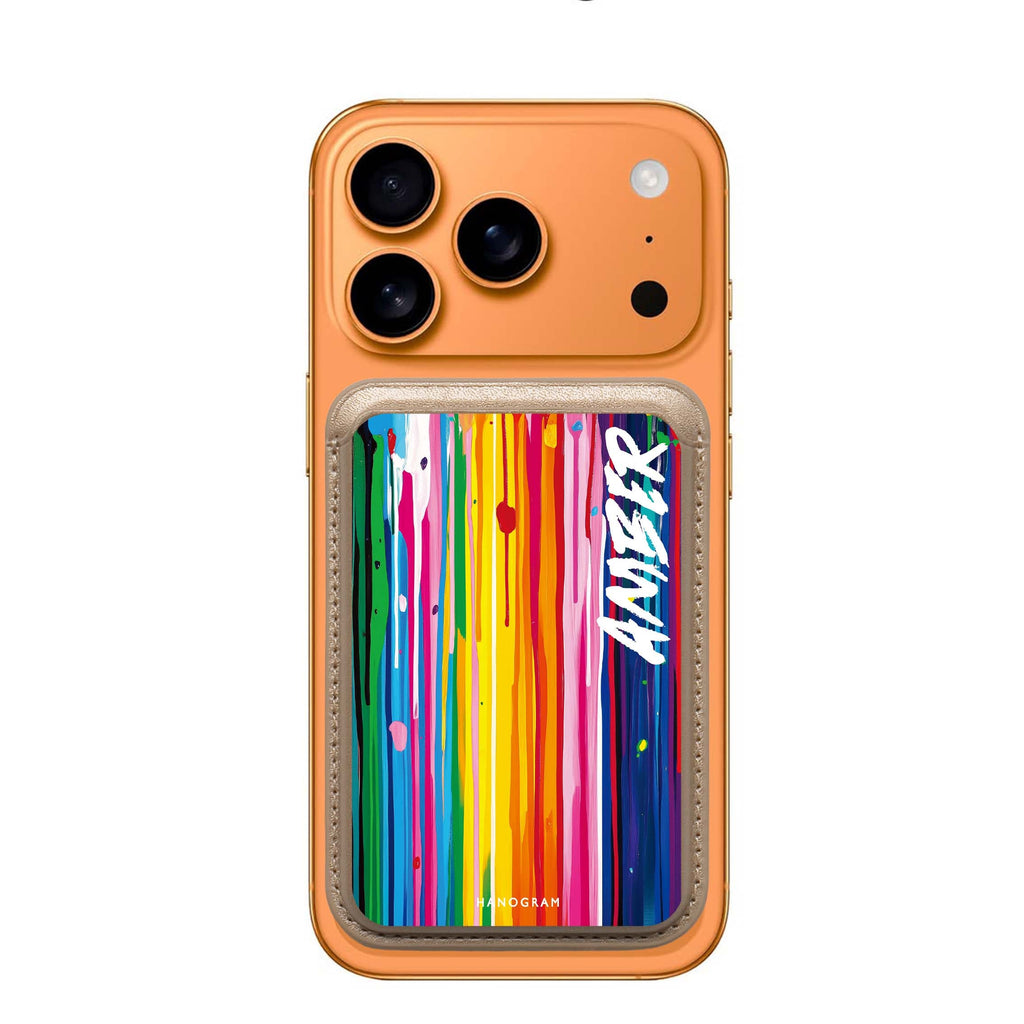 Colorwave custom name MagSafe wallet for iPhone, personalized magnetic card holder, main view