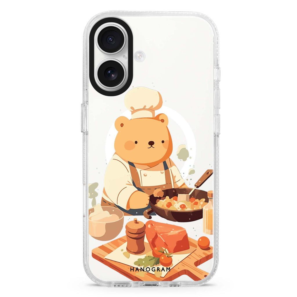 Culinary Bear MagSafe Compatible iPhone 16 Ultra Clear Case - Personalized and Stylish Protection