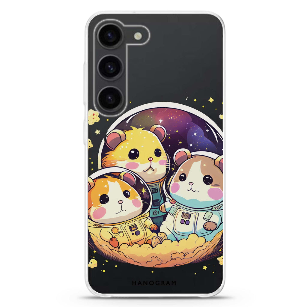 Cute space squirrels ultra-clear case for Samsung Galaxy S23/S22, front view