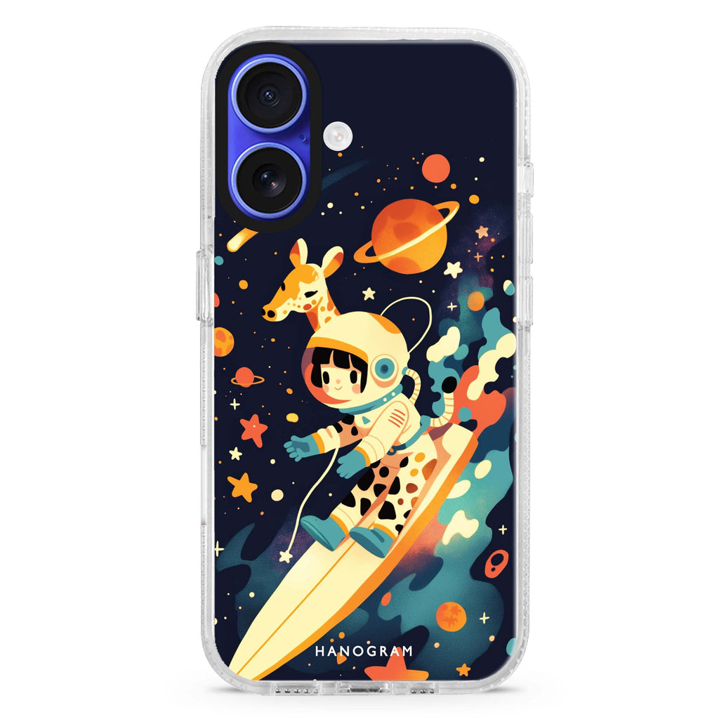 Space Giraffe MagSafe Compatible iPhone 16 Ultra Clear Case - Personalized and Stylish Protection