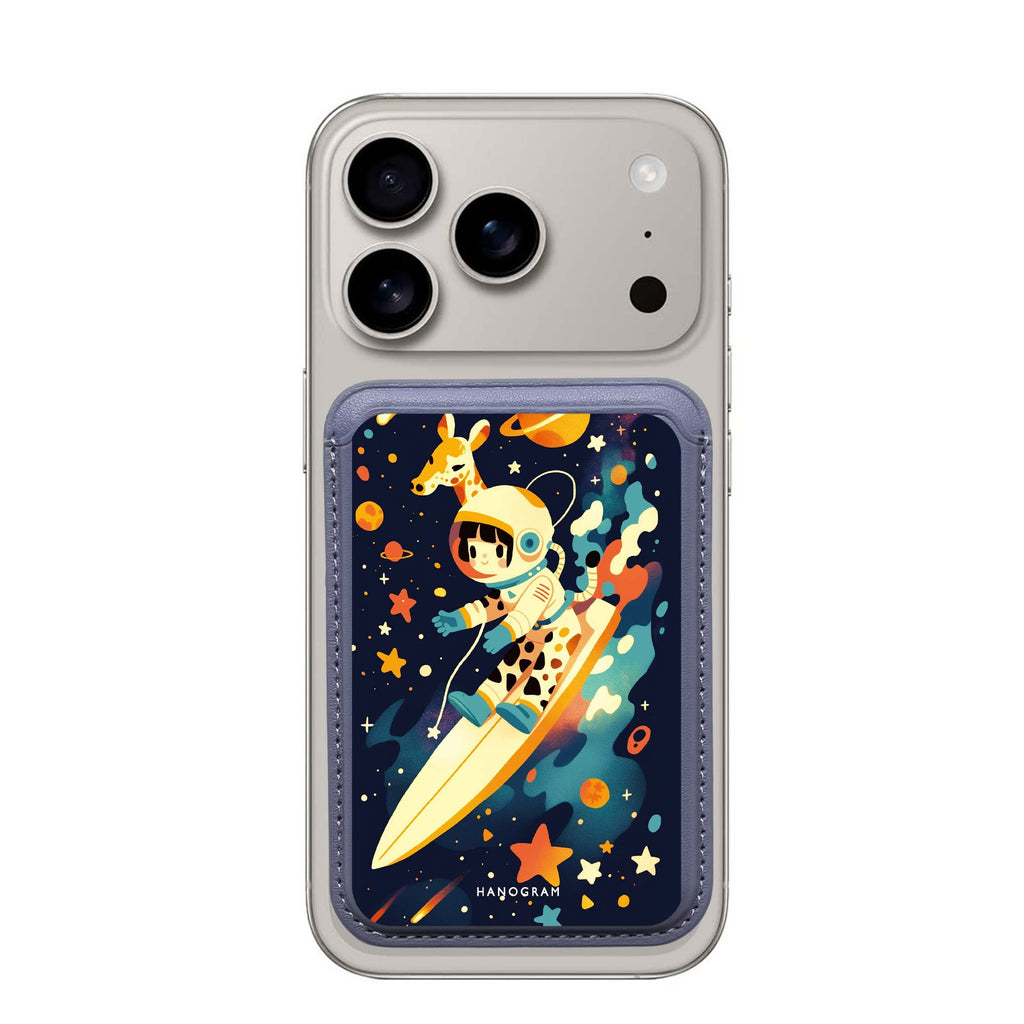 Space Giraffe MagSafe wallet for iPhone, slim magnetic card holder, main view