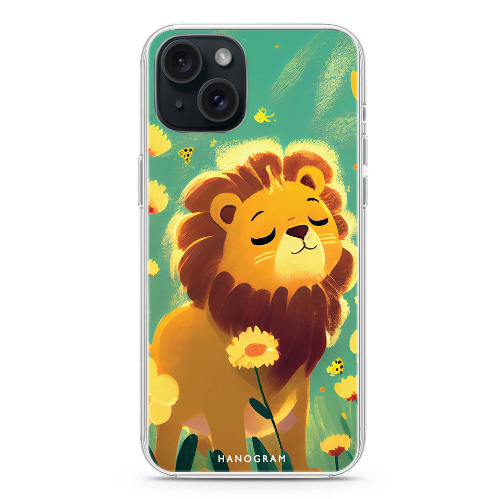 Lion in the garden iPhone 15 plus Ultra Clear Case