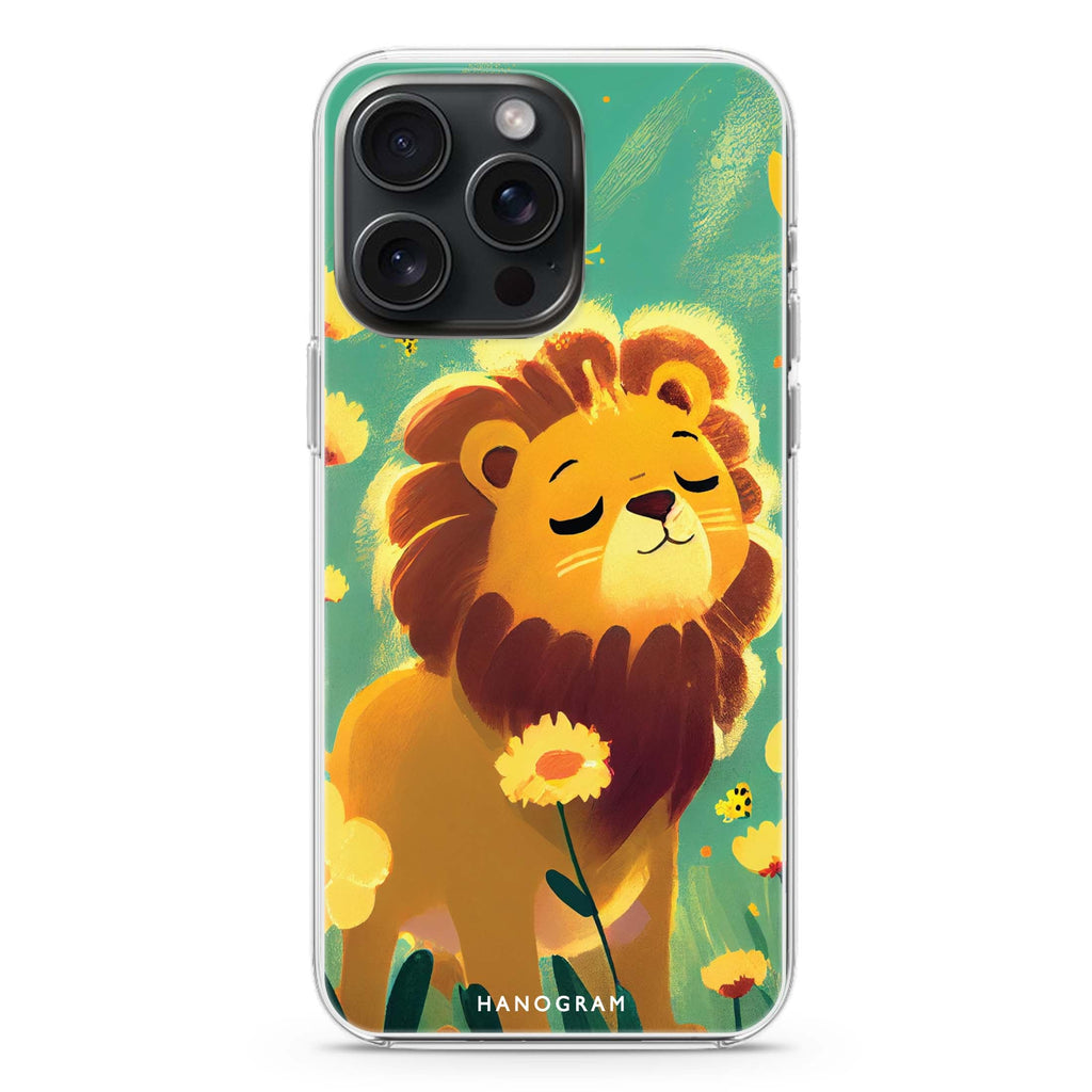 Lion in the garden iPhone 15 Pro Ultra Clear Case