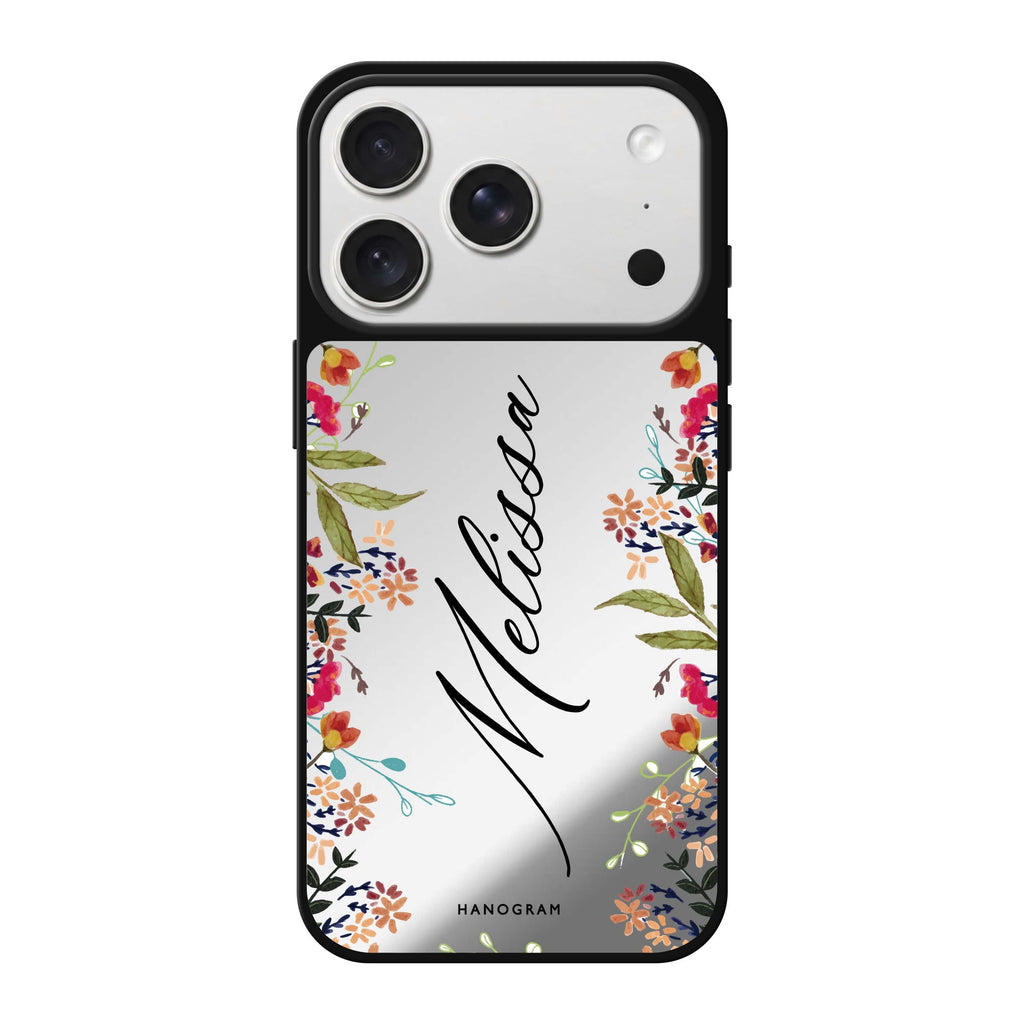 Rustic Garden personalized name spring floral nature vintage iPhone 18 Pro Max mirror case