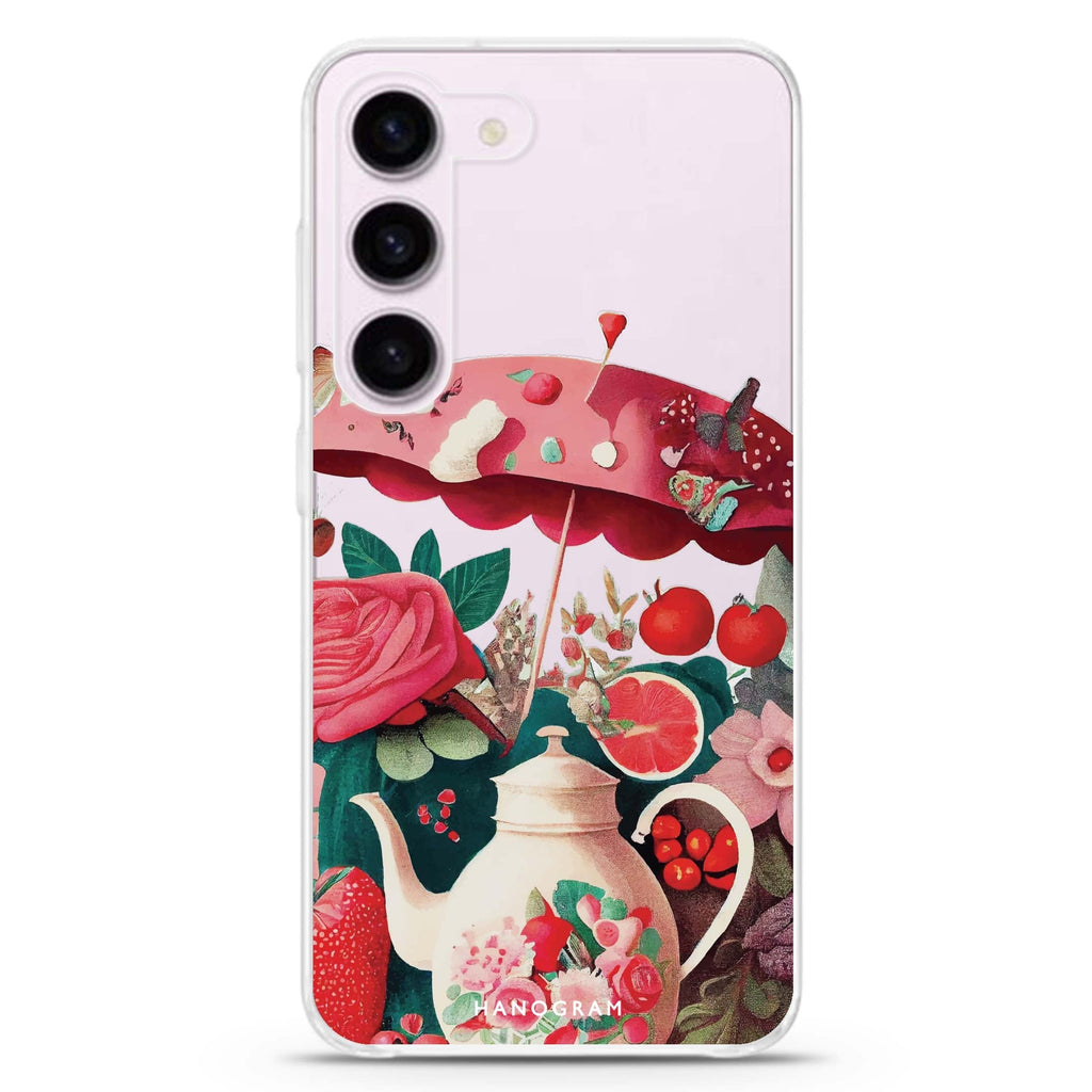 Tea Time ultra-clear case for Samsung Galaxy S23/S22, front view