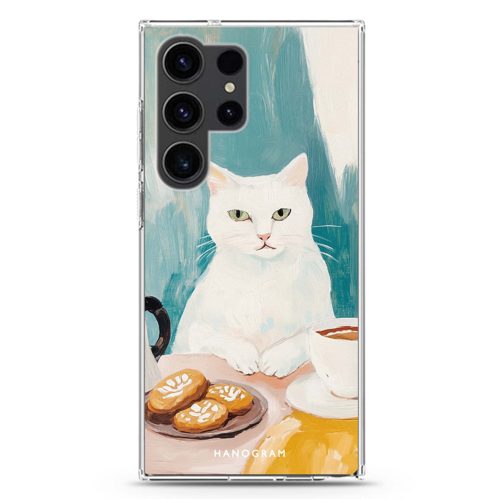 Coffee with Whiskers Samsung Galaxy S26/S25/S24/S23/S22 Ultra ultra clear case, transparent design, main view