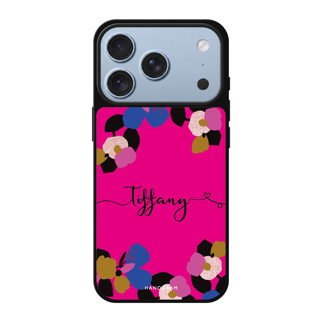 Floral POP II personalized name spring flower floral playful iPhone 18 Pro Max mirror case