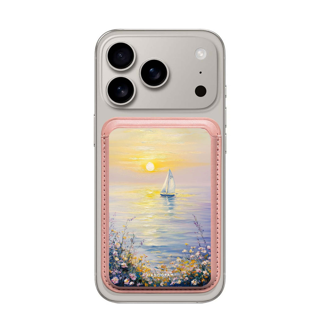 Serene Dawn MagSafe wallet for iPhone, slim magnetic card holder, main view