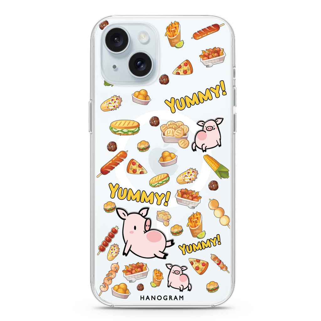 Yummy Piggy iPhone 15 Plus MagSafe Compatible Ultra Clear Case