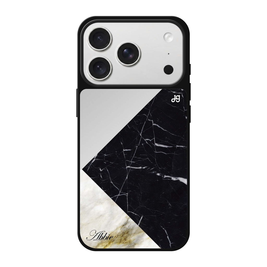 Marble Mix personalized name marble iPhone 18 Pro Max mirror case