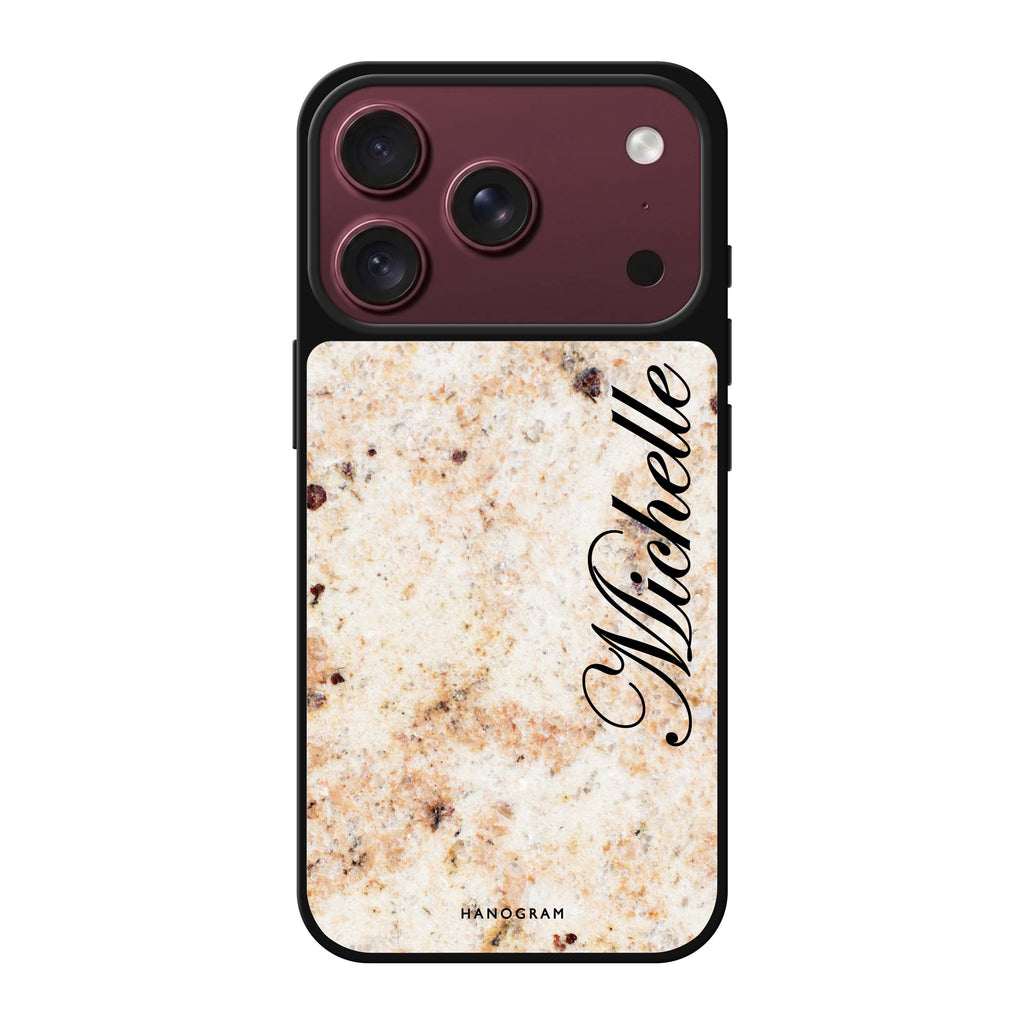 Real Marble personalized name marble iPhone 18 Pro Max mirror case
