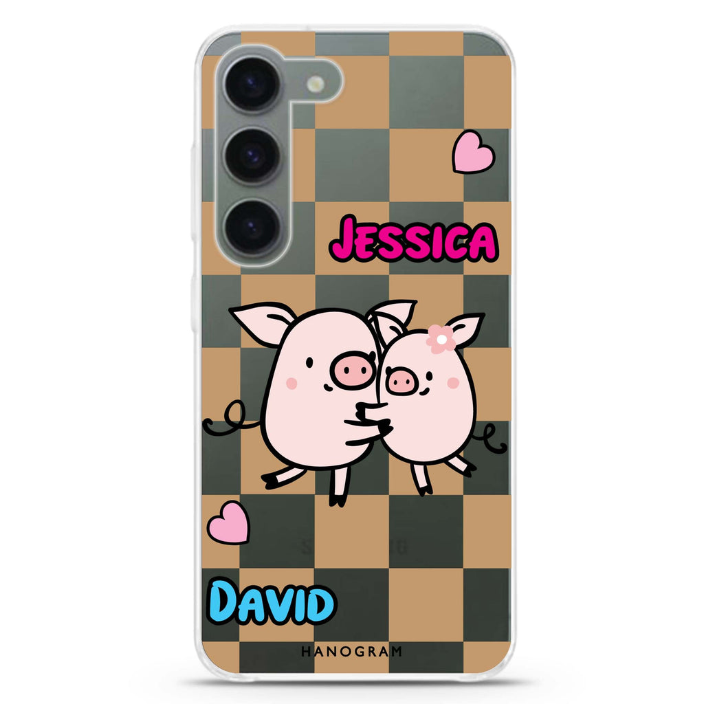 Love Pig personalized ultra-clear case for Samsung Galaxy S23/S22, front view