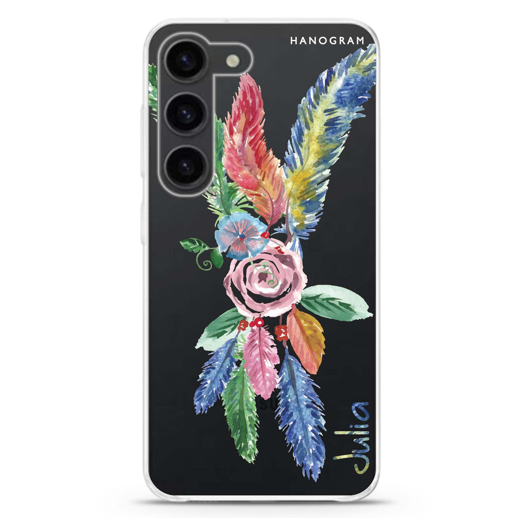 Feather personalized ultra-clear case for Samsung Galaxy S23/S22, front view