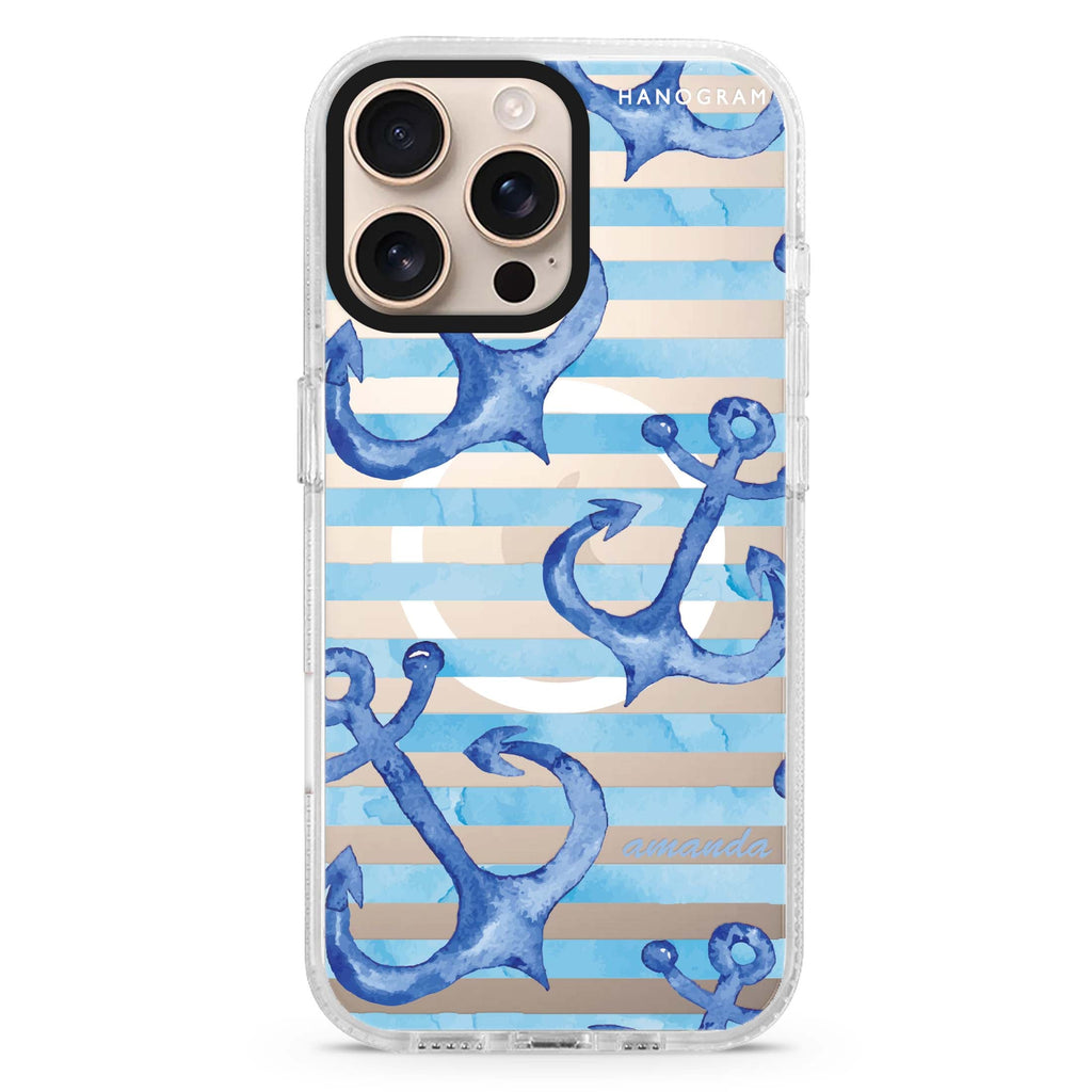 #18-3943 Blue Iris II MagSafe Compatible iPhone 16 Pro Ultra Clear Case - Personalized and Stylish Protection