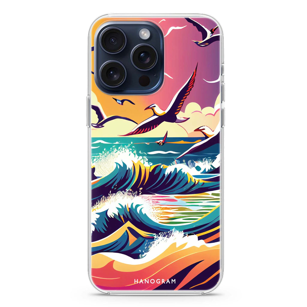 Waves & seagulls iPhone Ultra Clear Case