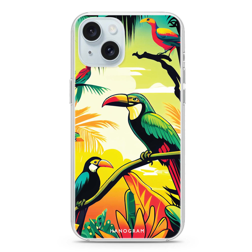 Tropical birds iPhone 15 plus Ultra Clear Case