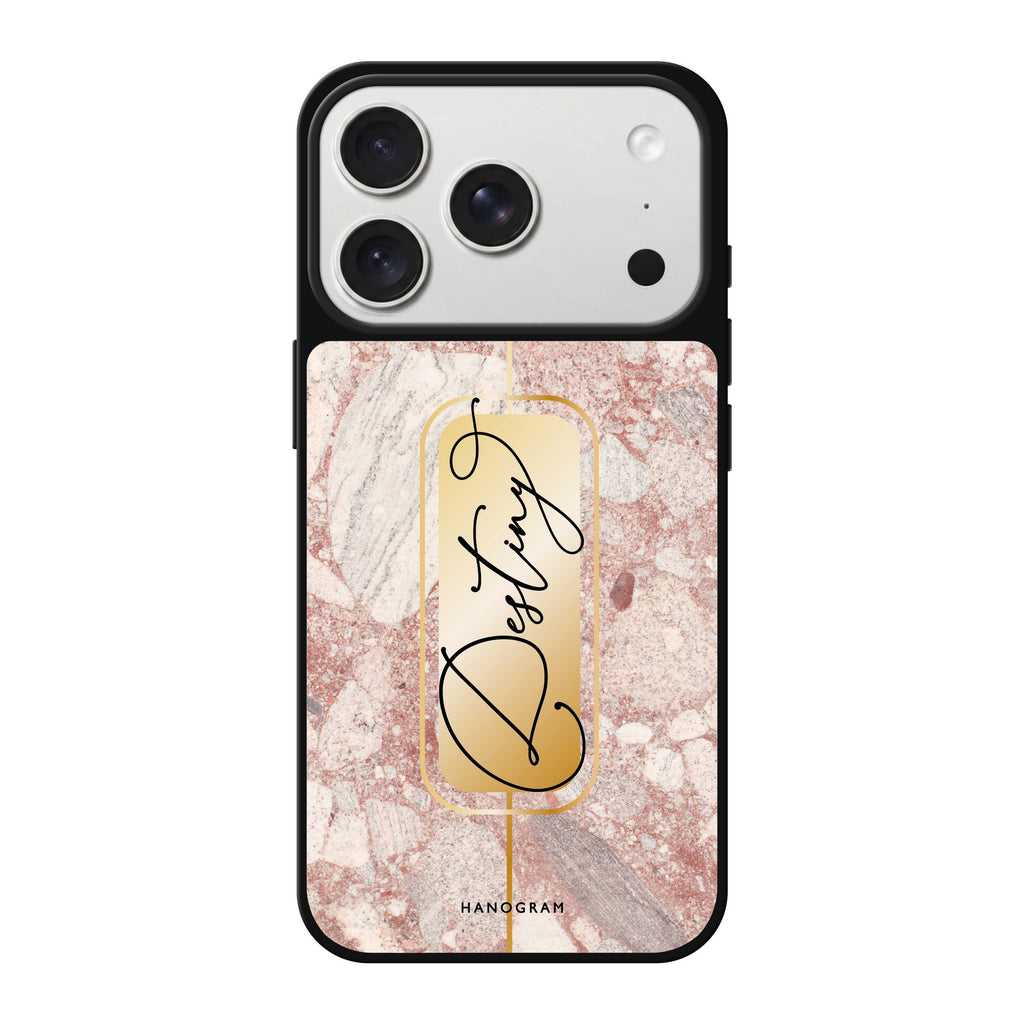 Golden Marble personalized name gold marble iPhone 18 Pro Max mirror case
