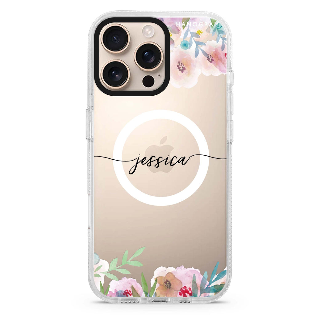 Art of Floral MagSafe Compatible iPhone 16 Pro Ultra Clear Case - Personalized and Stylish Protection
