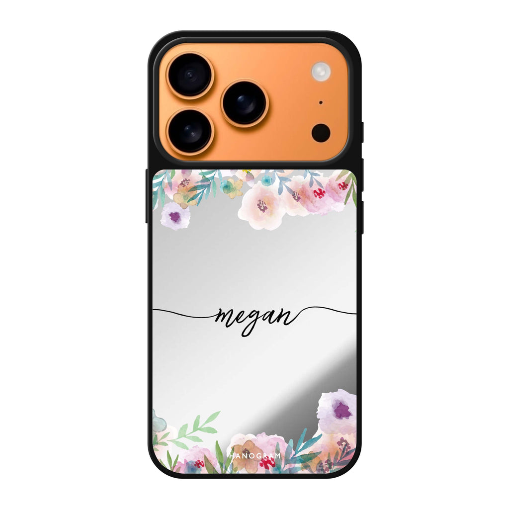 Art of Floral personalized name spring flower abstract floral iPhone 17 Pro Max mirror case