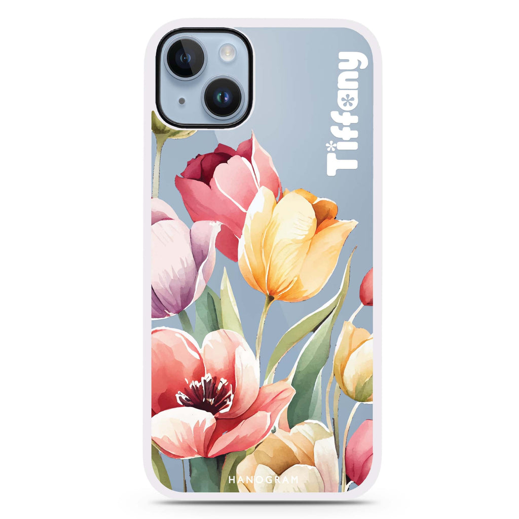 Watercolor tulip iPhone 15 Plus Impact Guard Bumper Case