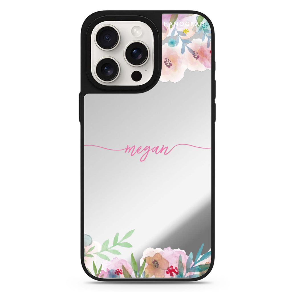 Art of Floral personalized name MagSafe mirror case for iPhone 16/15/14 Pro Max and Pro, main view