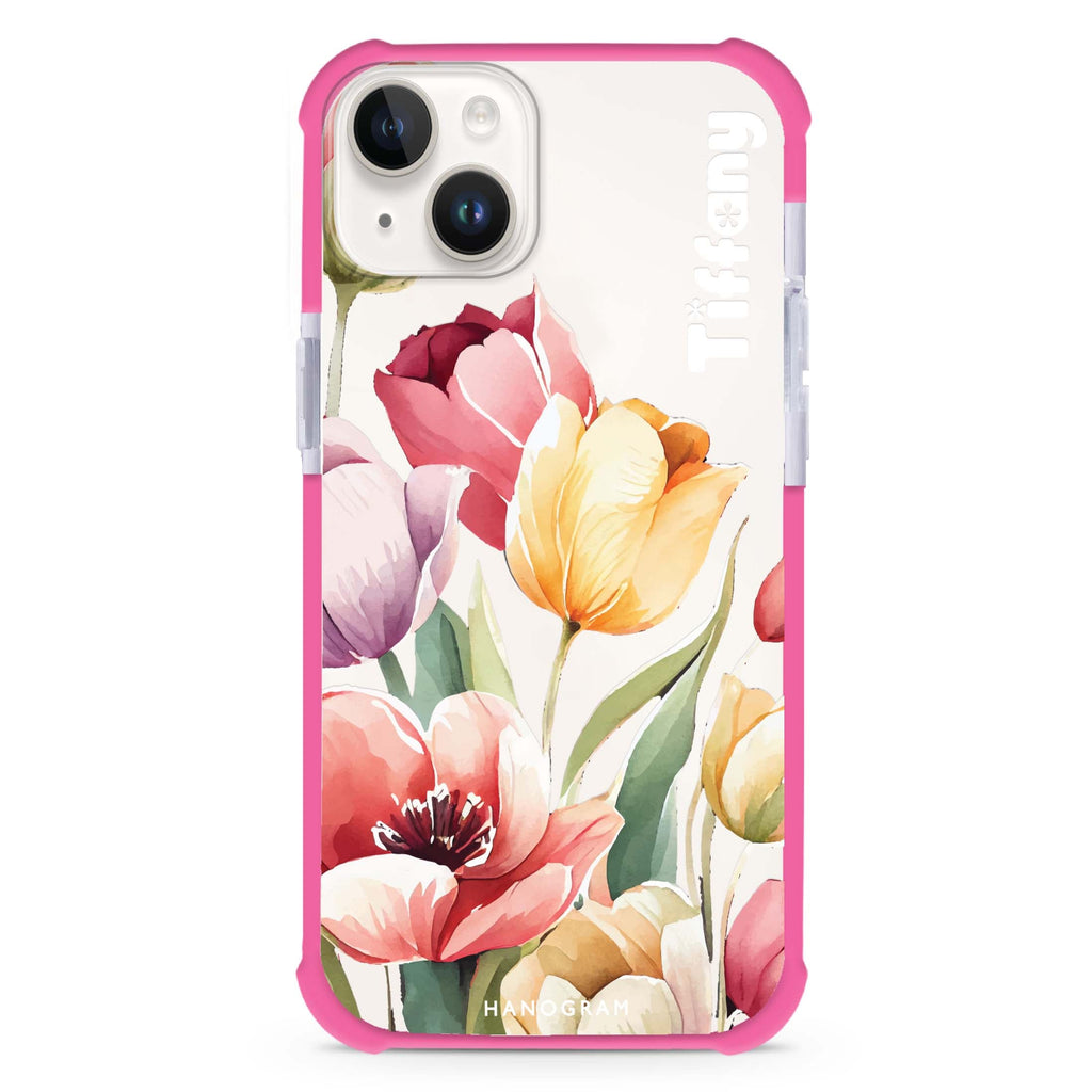 Watercolor tulip iPhone 15 Plus Ultra Shockproof Case