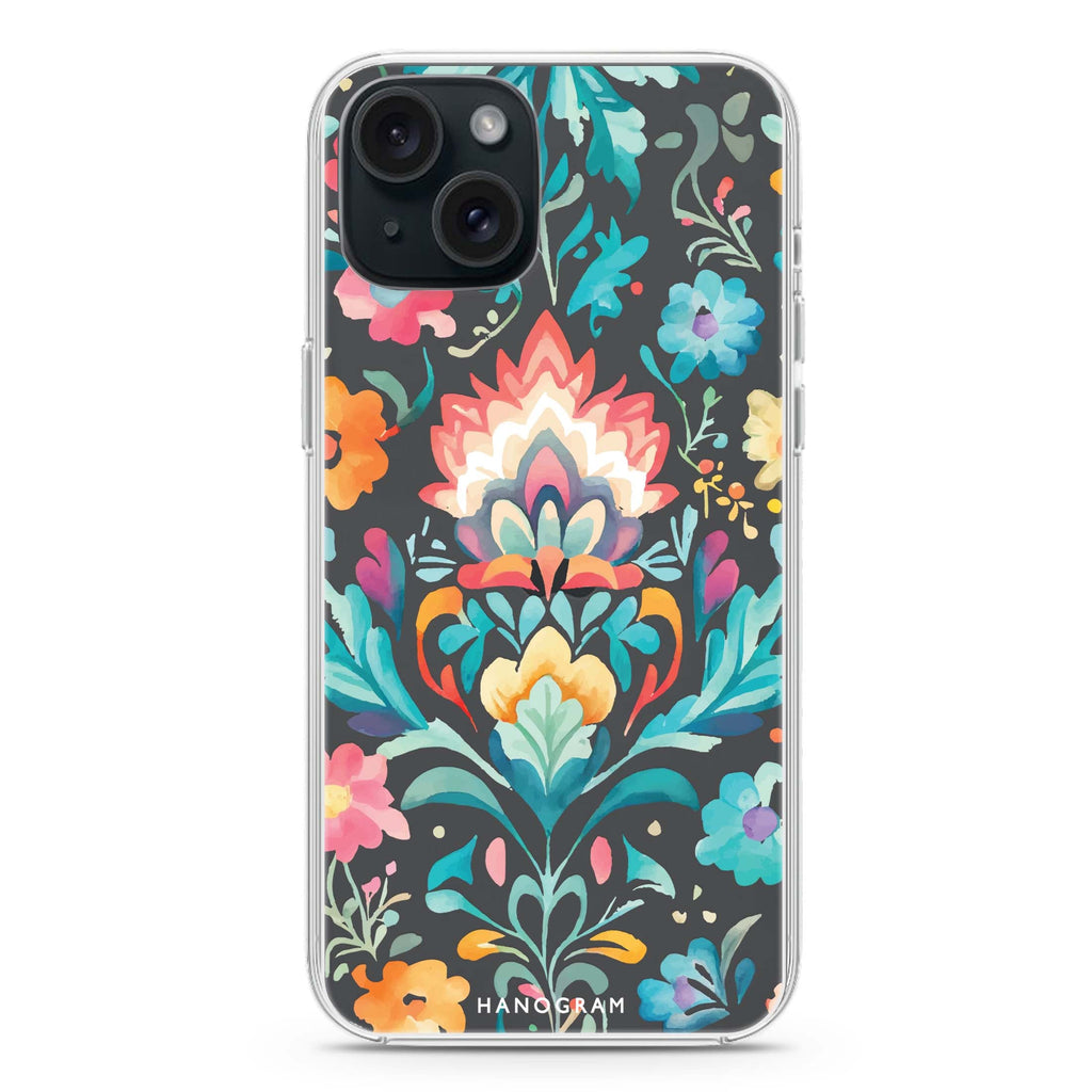 Watercolor Floral iPhone 15 plus Ultra Clear Case