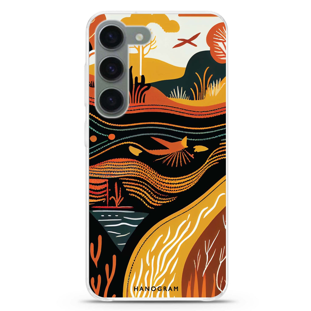 Abstract painting ultra-clear case for Samsung Galaxy S23/S22, front view