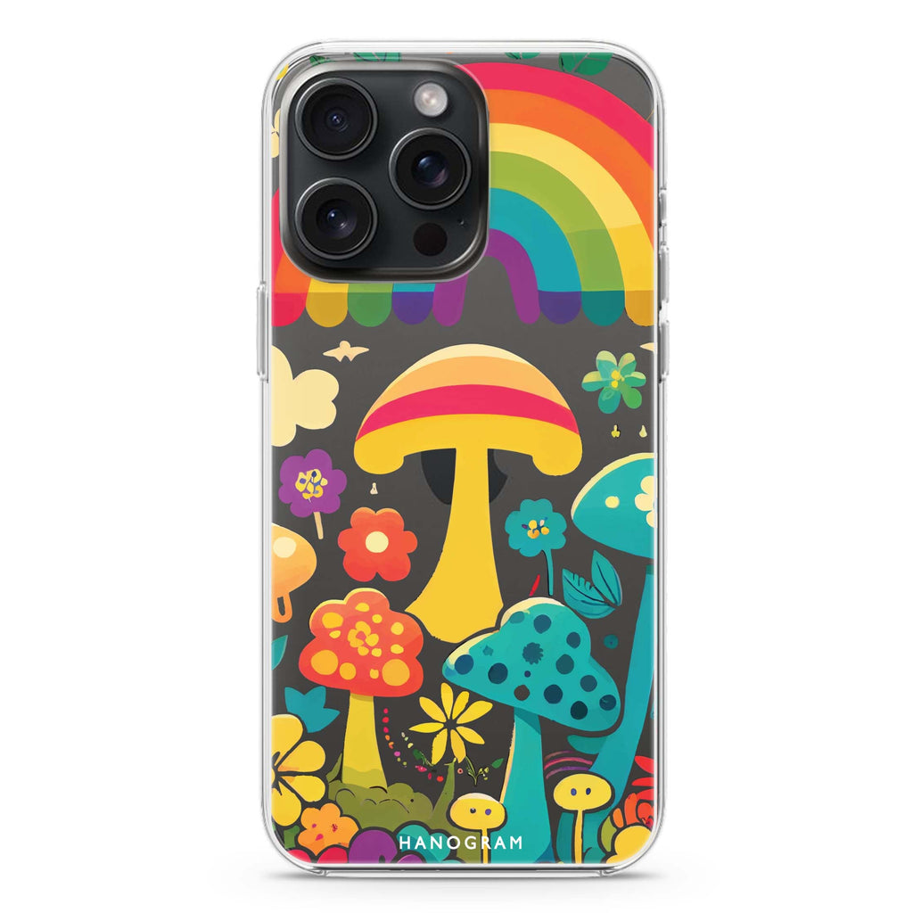 Rainbow Mushroom Garden iPhone Ultra Clear Case