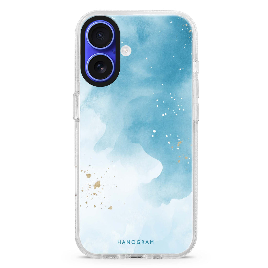 Twinkle Sky iPhone 16 and 16 Plus ultra clear case, transparent celestial artwork, front product view