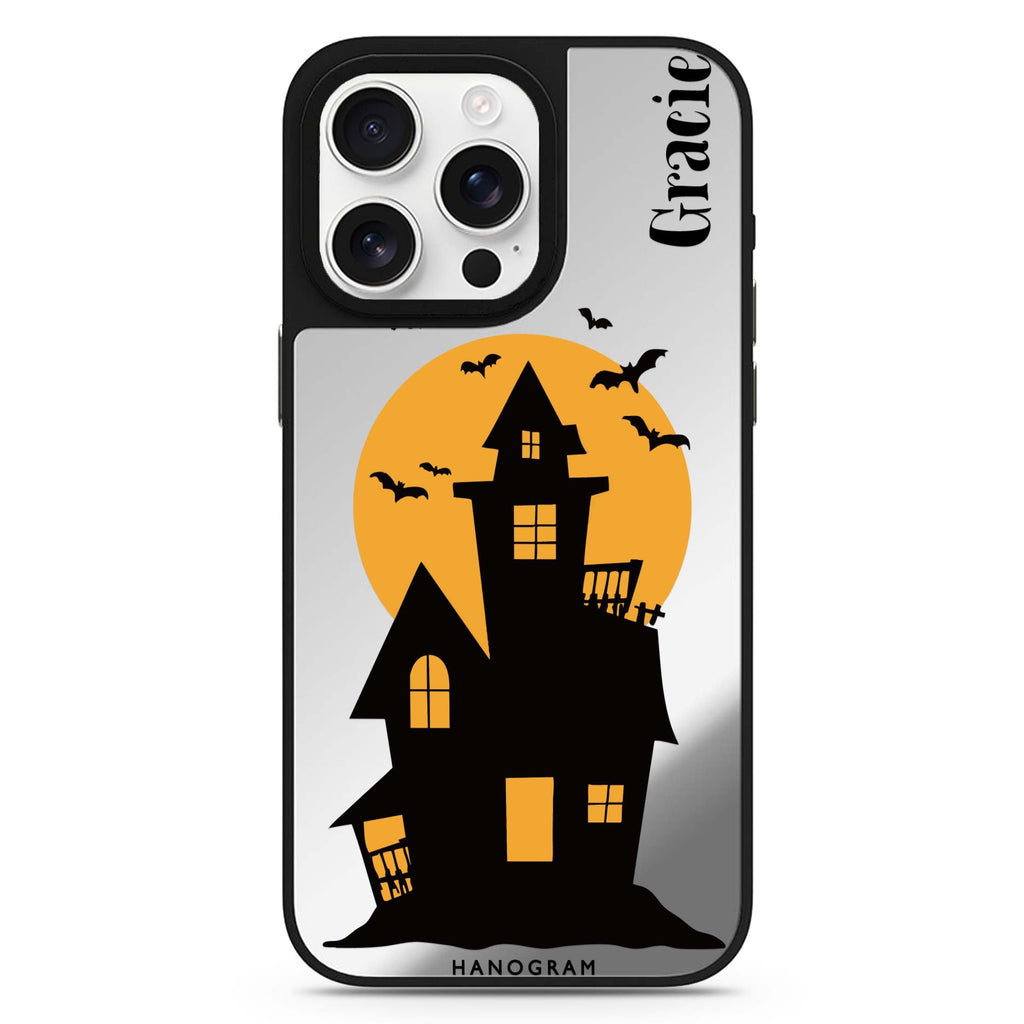 Moonlit Haunted House personalized name MagSafe mirror case for iPhone 16/15/14 Pro Max and Pro, main view
