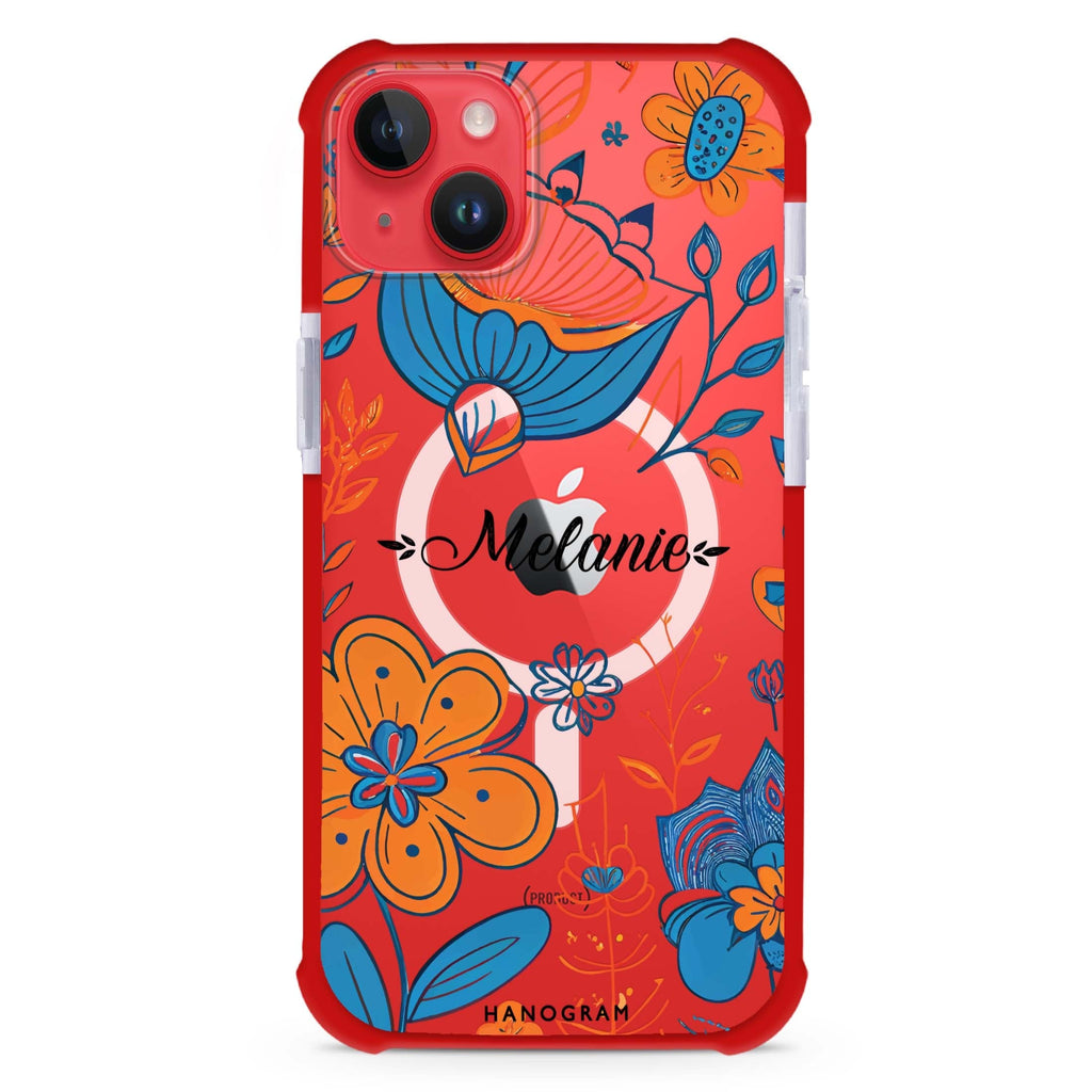 Floral Pattern iPhone 15 Plus MagSafe Compatible Ultra Shockproof Case