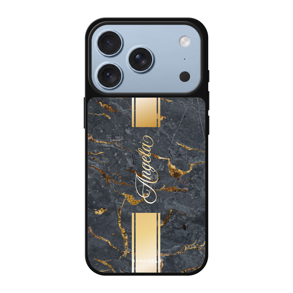 Luxury Gold Marble personalized name gold marble iPhone 18 Pro Max mirror case