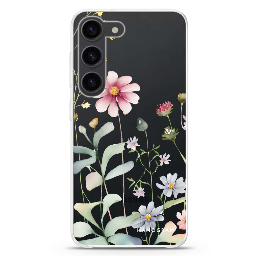 Floral ultra-clear case for Samsung Galaxy S23/S22, front view