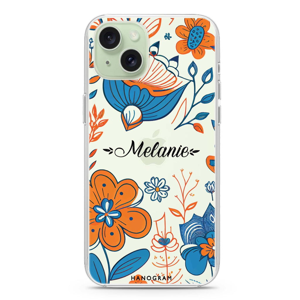 Floral Pattern iPhone 15 plus Ultra Clear Case