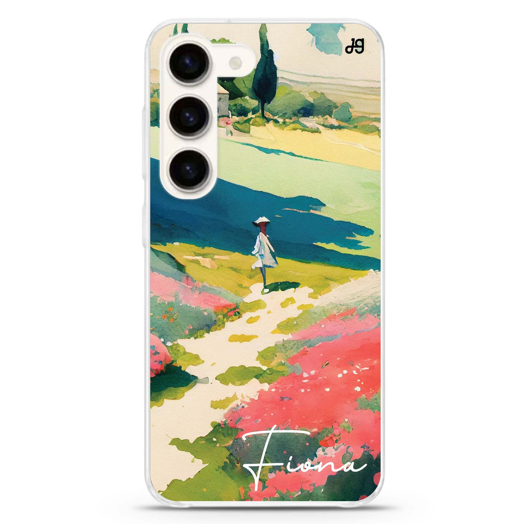 Abstract drawing personalized ultra-clear case for Samsung Galaxy S23/S22, front view