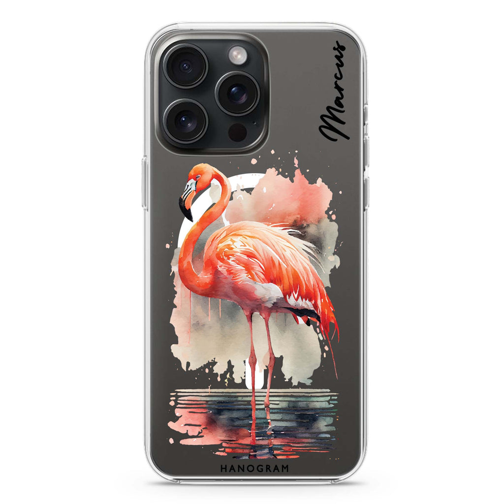 Flamingo in water MagSafe Compatible Ultra Clear Case