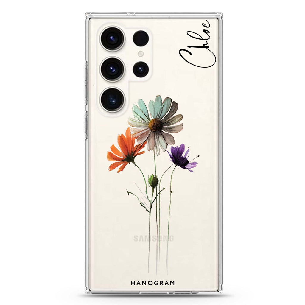 A watercolour floral Ultra Clear Case For Galaxy S24 Ultra