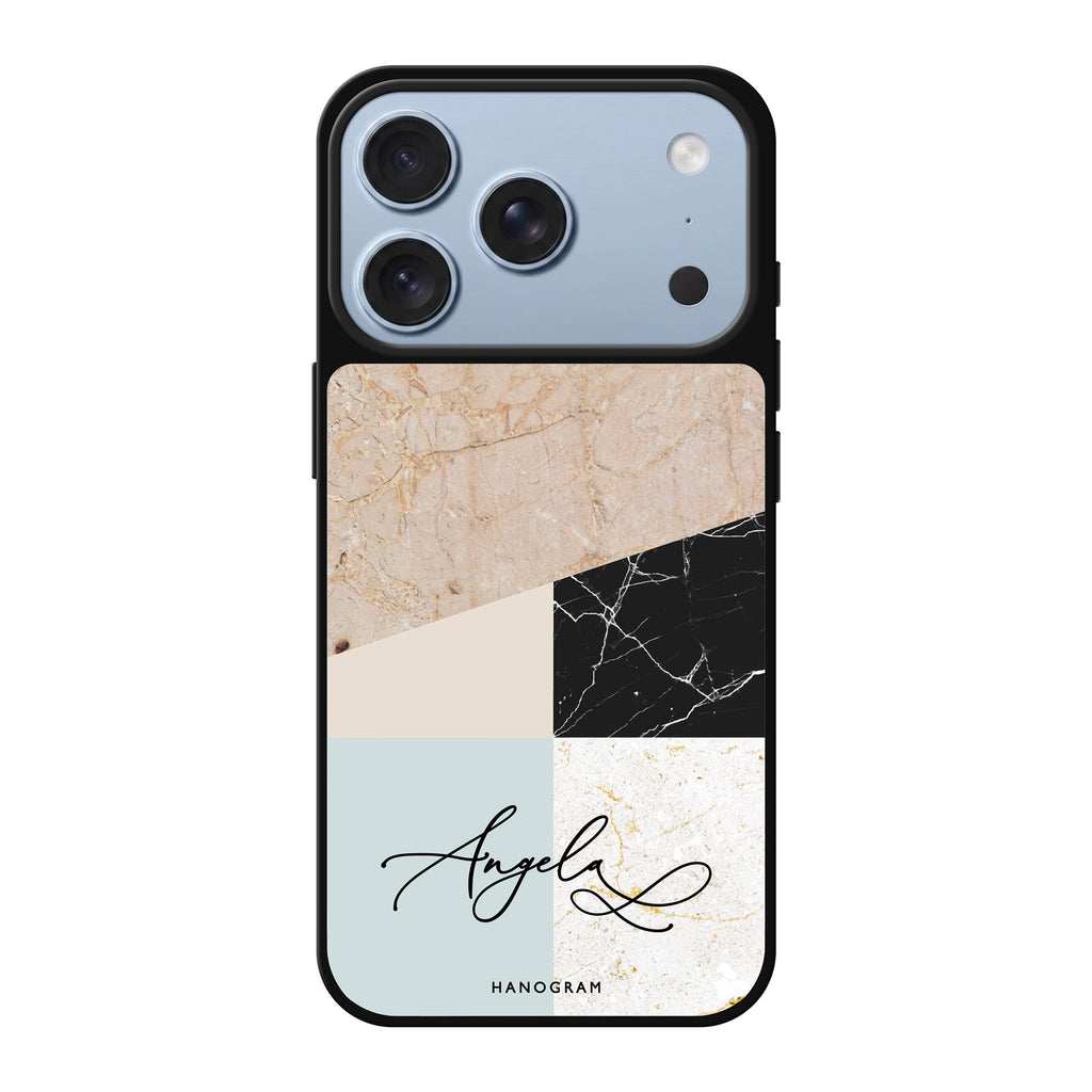 Marble Abstract V personalized name abstract marble iPhone 18 Pro Max mirror case