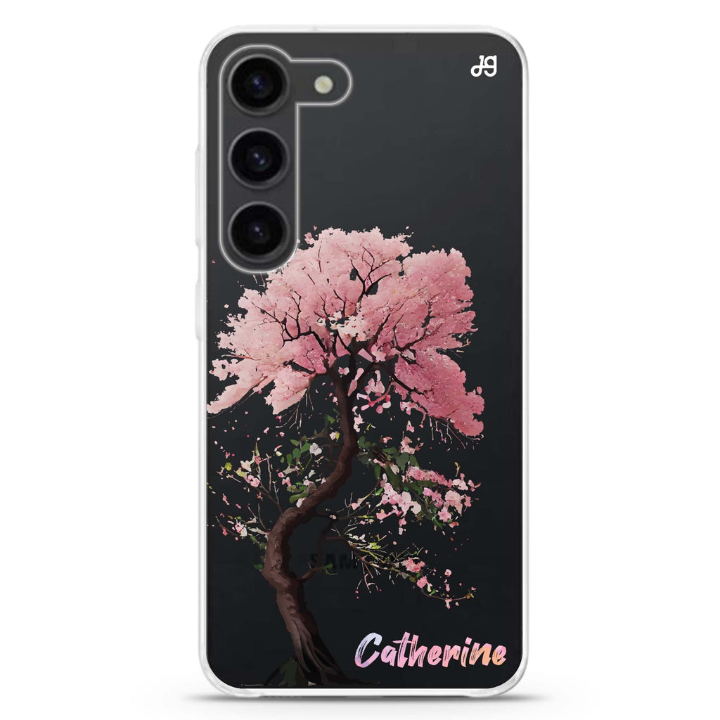 Cherry tree personalized ultra-clear case for Samsung Galaxy S23/S22, front view