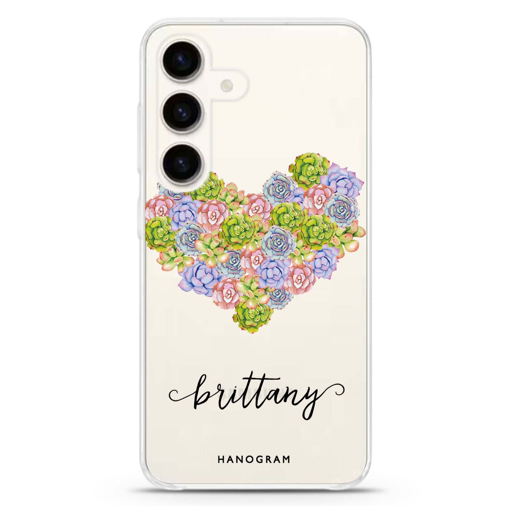 Floral Heart Samsung Galaxy Ultra Clear Case