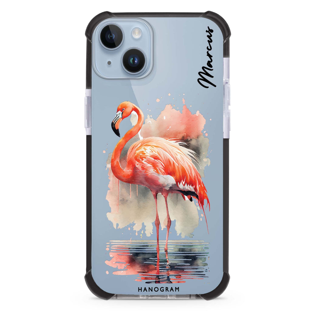 Flamingo in water iPhone 15 Plus Ultra Shockproof Case