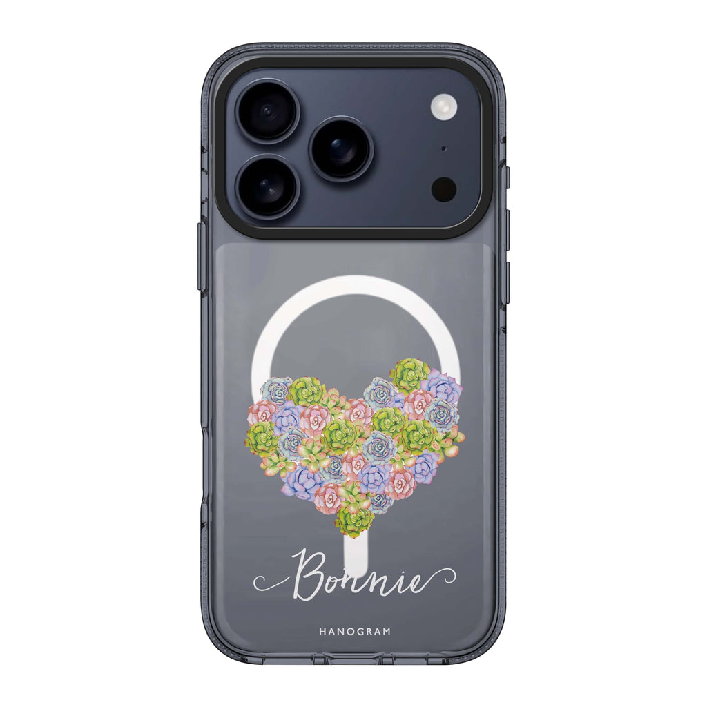 Floral Heart personalized name flower heart floral romantic iPhone 17 Pro Max ultra clear case