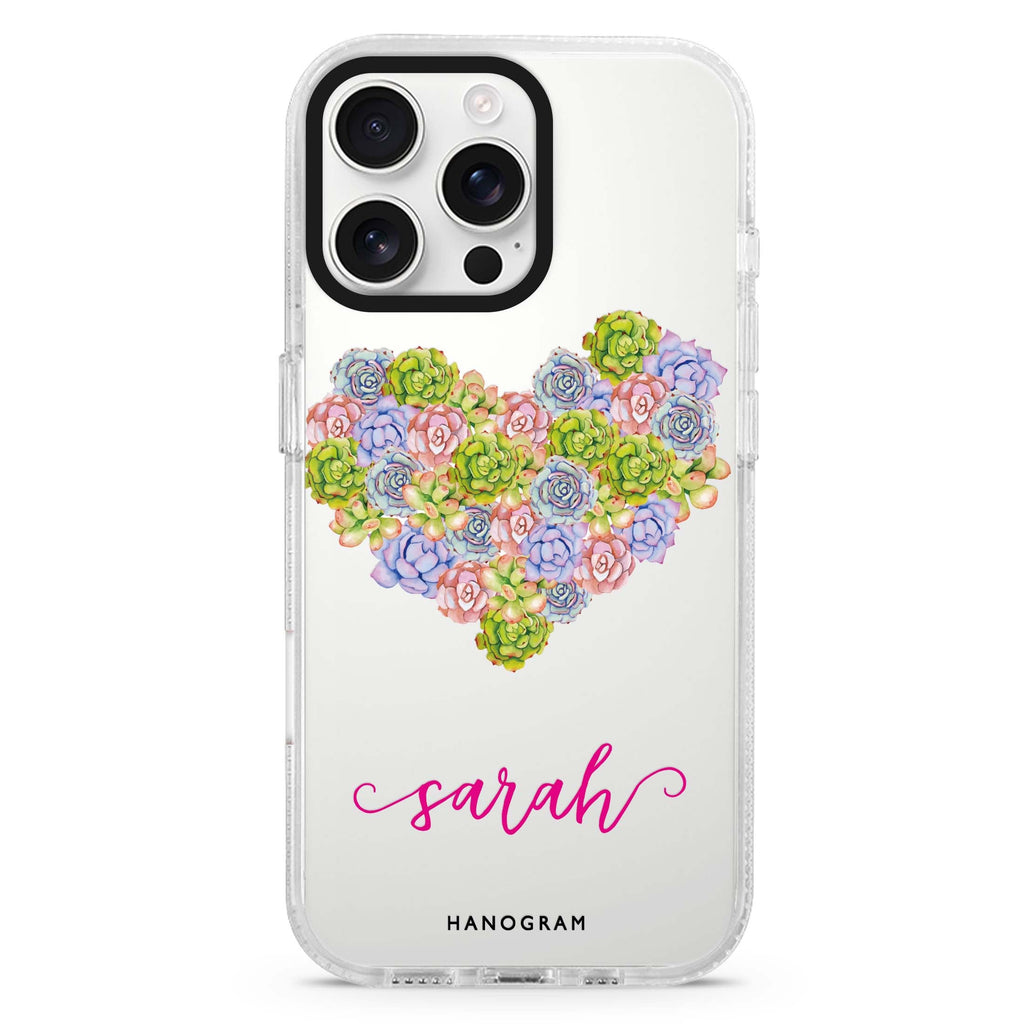 Floral Heart iPhone 16 Pro & 16 Pro Max Case - Personalized and Stylish Protection