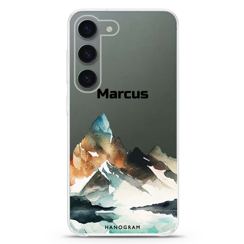 Hills personalized ultra-clear case for Samsung Galaxy S23/S22, front view