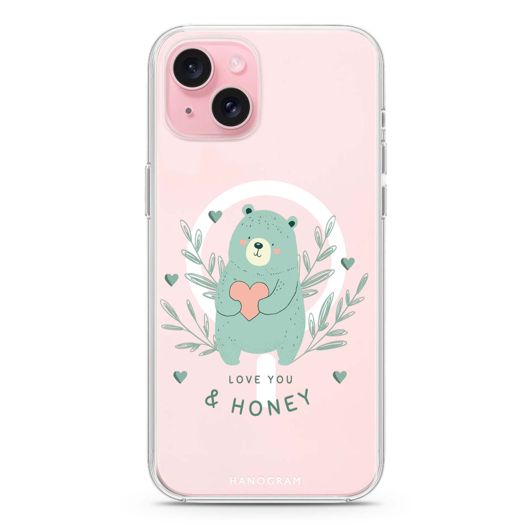 Honey Bear iPhone 15 Plus MagSafe Compatible Ultra Clear Case